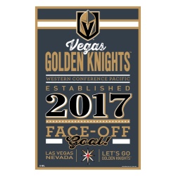 Vegas Golden Knights Sign 11x17 Wood Established Design