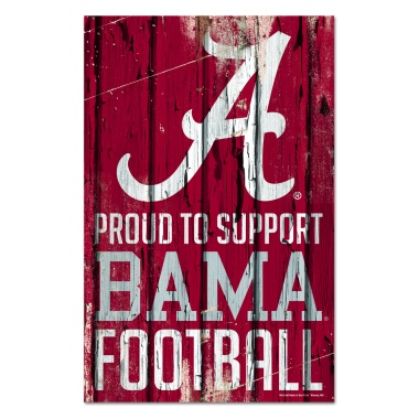 Alabama Crimson Tide Sign 11x17 Wood Proud to Support Design