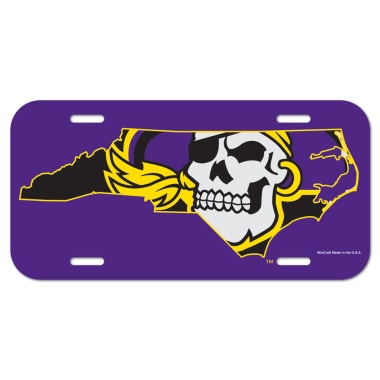 East Carolina Pirates License Plate Plastic Pirate State Logo Design