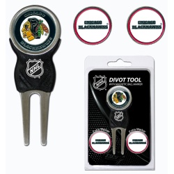 Chicago Blackhawks Golf Divot Tool with 3 Markers - Special Order