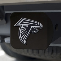 Atlanta Falcons Hitch Cover Chrome Emblem on Black - Special Order