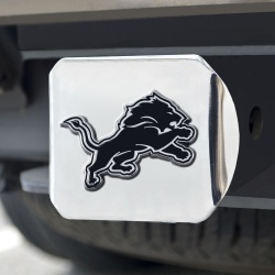 Detroit Lions Hitch Cover Chrome Emblem on Chrome - Special Order