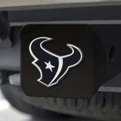 Houston Texans Hitch Cover Chrome Emblem on Black - Special Order