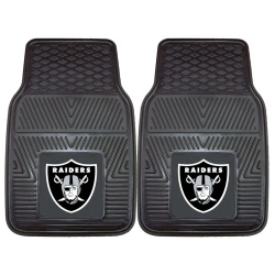 Las Vegas Raiders Car Mats Heavy Duty 2 Piece Vinyl