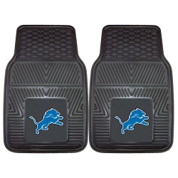 Detroit Lions Car Mats Heavy Duty 2 Piece Vinyl