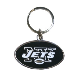 New York Jets Chrome Logo Cut Keychain