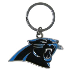 Carolina Panthers Chrome Logo Cut Keychain