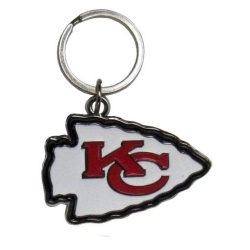 Kansas City Chiefs Chrome Logo Cut Keychain