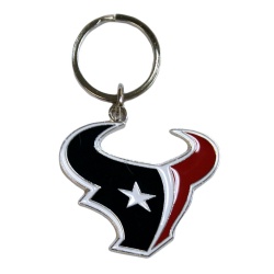 Houston Texans Chrome Logo Cut Keychain