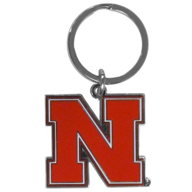 Nebraska Cornhuskers Chrome Logo Cut Keychain