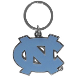 North Carolina Tar Heels Chrome Logo Cut Keychain