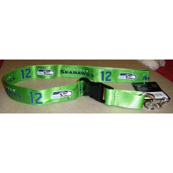 Seattle Seahawks Lanyard Breakaway with Key Ring Style 12th Man Green Design - Special Order