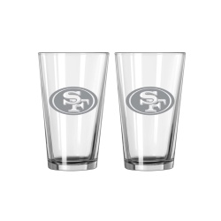 San Francisco 49ers Glass Pint Frost Design 2 Piece Set