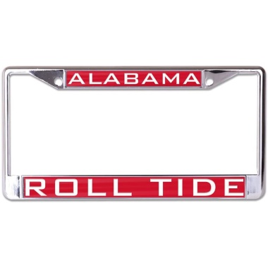 Alabama Crimson Tide License Plate Frame Inlaid Style Roll Tide Design - Special Order