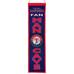 Texas Rangers Banner 8x32 Wool Man Cave