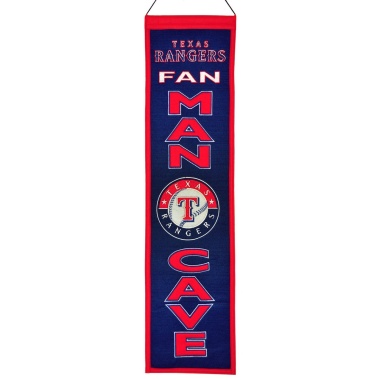 Texas Rangers Banner 8x32 Wool Man Cave