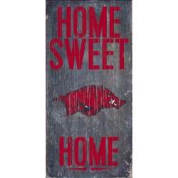 Arkansas Razorbacks Wood Sign - Home Sweet Home 6x12