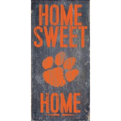 Clemson Tigers Wood Sign - Home Sweet Home 6x12