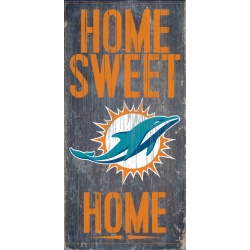 Miami Dolphins Wood Sign - Home Sweet Home 6x12