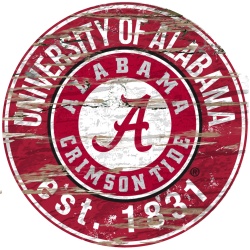 Alabama Crimson Tide Wood Sign - 24 Round - Special Order