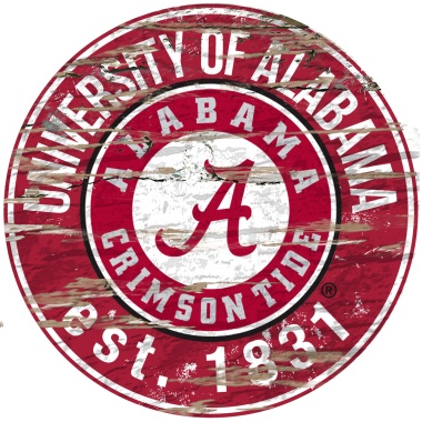 Alabama Crimson Tide Wood Sign - 24 Round - Special Order