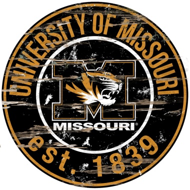 Missouri Tigers Wood Sign - 24 Round - Special Order