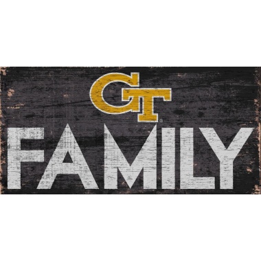 Georgia Tech Yellow Jackets Sign Wood 12x6 Family Design - Special Order