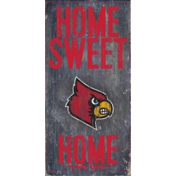 Louisville Cardinals Wood Sign - Home Sweet Home 6x12 - Special Order