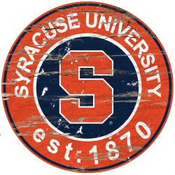 Syracuse Orange Wood Sign - 24 Round - Special Order