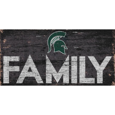 Michigan State Spartans Sign Wood 12x6 Family Design - Special Order