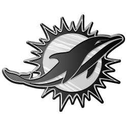 Miami Dolphins Auto Emblem - Silver