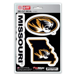 Missouri Tigers Decal Die Cut Team 3 Pack - Special Order