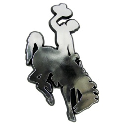 Wyoming Cowboys Auto Emblem - Silver