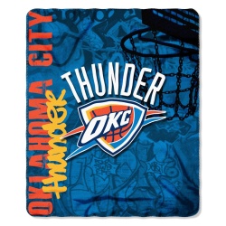 Oklahoma City Thunder Blanket 50x60 Fleece Hard Knock Design