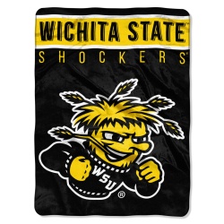 Wichita State Shockers Blanket 60x80 Raschel Basic Design - Special Order