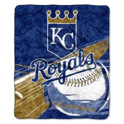 Kansas City Royals Blanket 50x60 Sherpa Big Stick Design