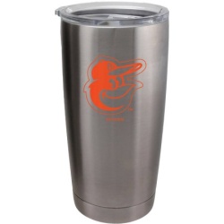 Baltimore Orioles Travel Tumbler 20oz Ultra Silver