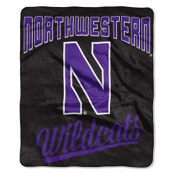 Northwestern Wildcats Blanket 50x60 Raschel Alumni Design - Special Order