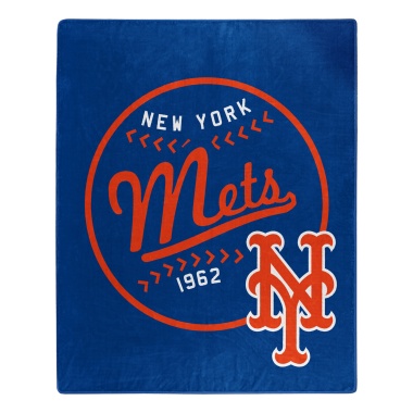 New York Mets Blanket 50x60 Raschel Moonshot Design