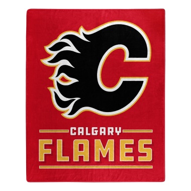 Calgary Flames Blanket 50x60 Raschel Interference Design - Special Order