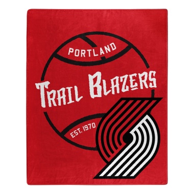 Portland Trail Blazers Blanket 50x60 Raschel Blacktop Design - Special Order