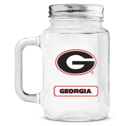 Georgia Bulldogs Mason Jar Glass With Lid