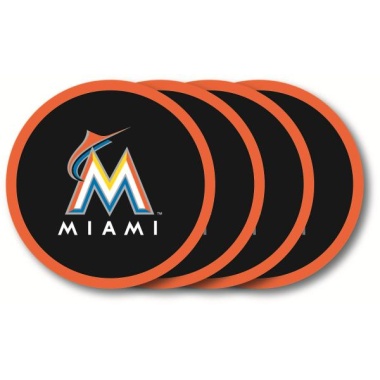 Miami Marlins Coaster Set - 4 Pack - Special Order