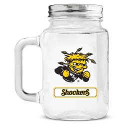 Wichita State Shockers Mason Jar Glass With Lid