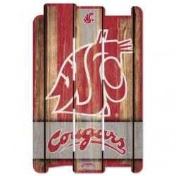 Washington State Cougars Sign 11x17 Wood Fence Style - Special Order