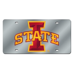 Iowa State Cyclones License Plate Laser Cut Silver - Special Order