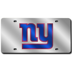 New York Giants License Plate Laser Cut Silver