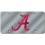 Alabama Crimson Tide License Plate Laser Cut Silver Script A