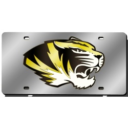 Missouri Tigers License Plate Laser Cut Silver