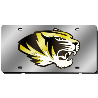 Missouri Tigers License Plate Laser Cut Silver